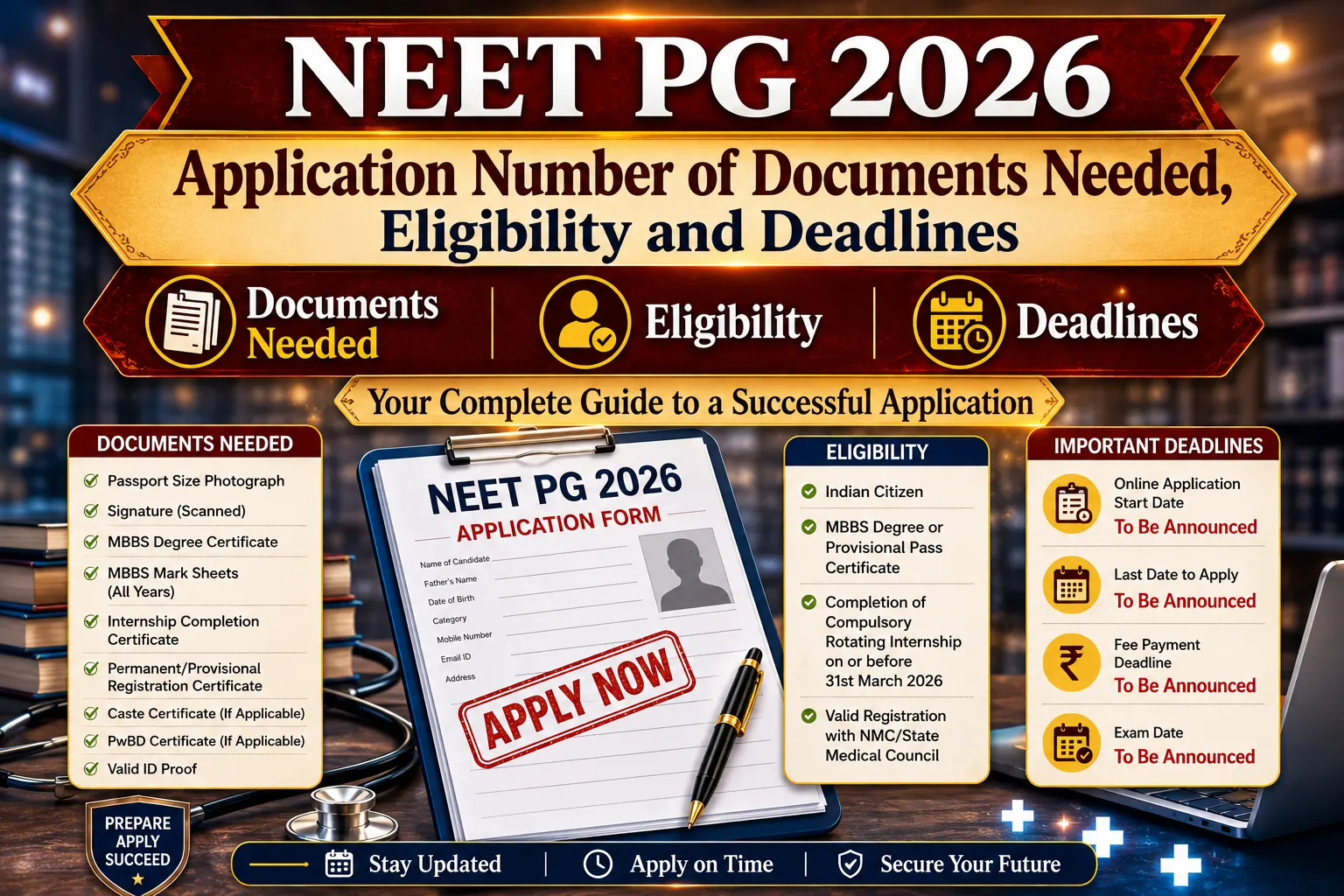 NEET 2026 Application Number of Documents Needed, Eligibility and Deadlines